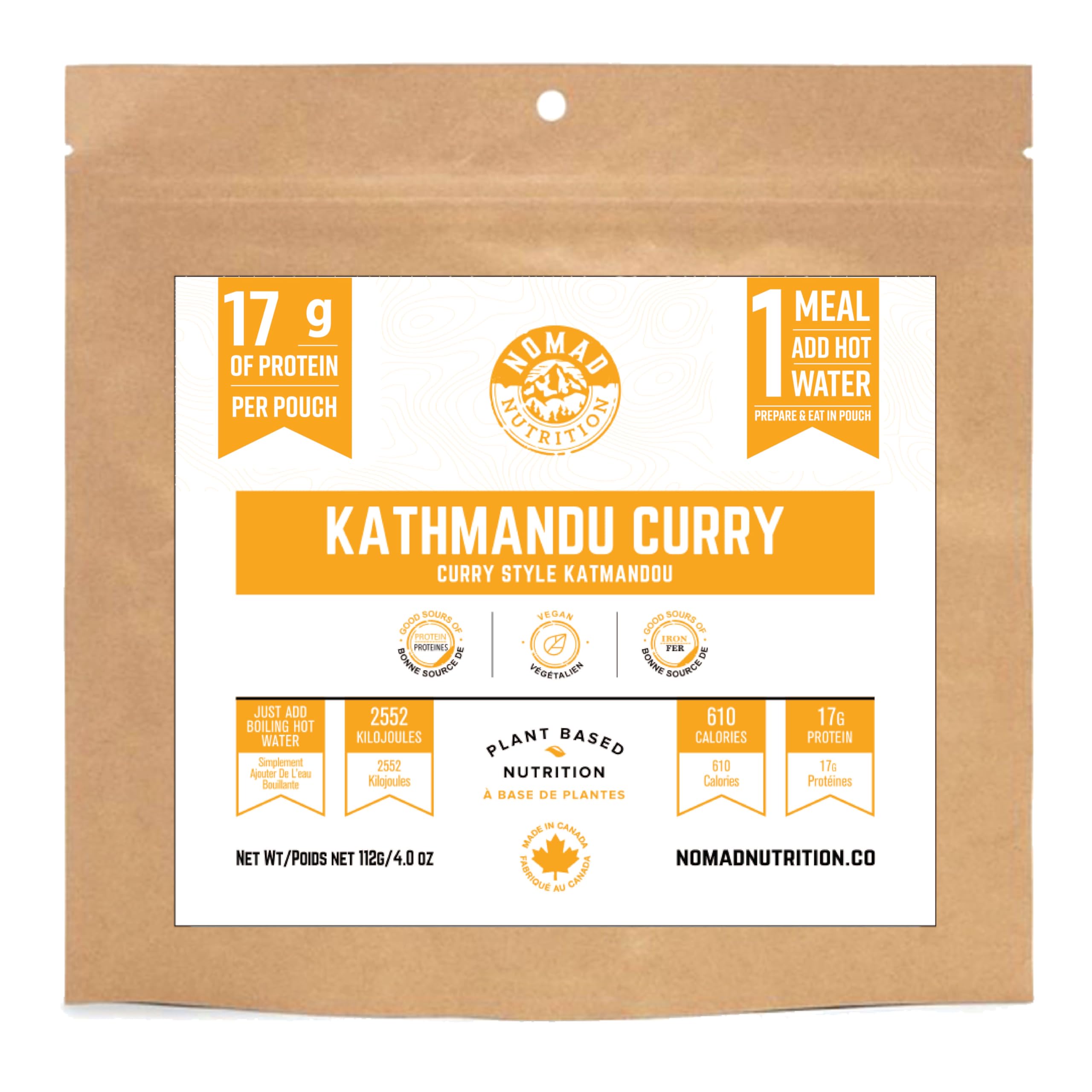 Kathmandu Curry | Instant Freeze Dried Backpacking & Camping Food | Plant-Based, Non-GMO Hiking Meals with High-Energy, Vegan, Gluten-Free | 112g - 1 Pack