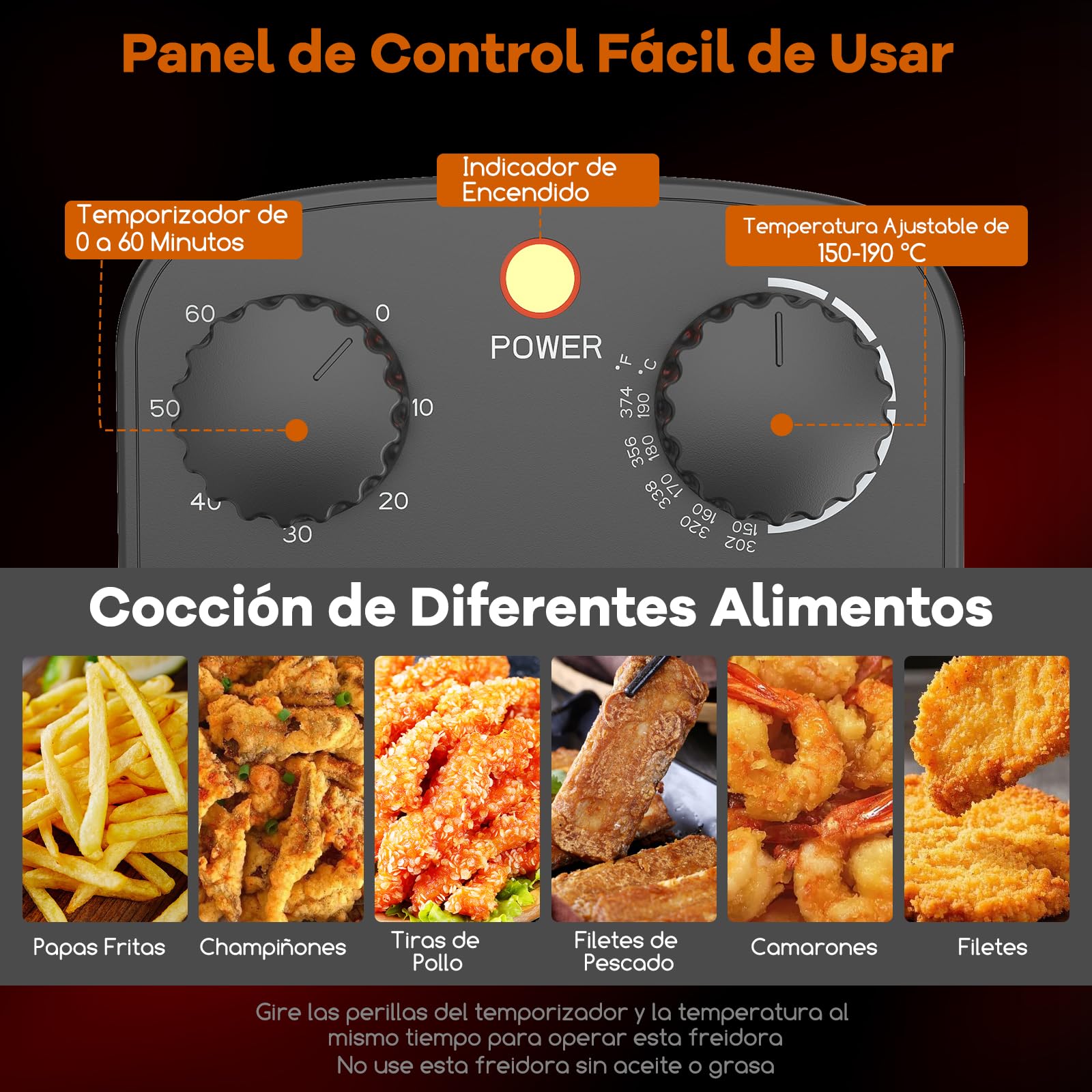COSTWAY Freidora Aceite 3L, 2000W, Freidora Eléctrica, Tapa con Ventana de Visualización, Temperatura Ajustables hasta 190 °C, Cesta de Acero Inoxidable y Tapa con Filtro Anti-Olores