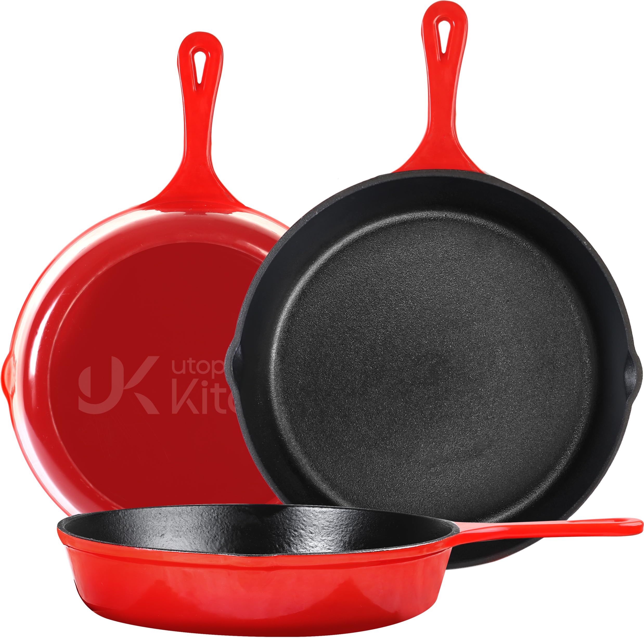 Utopia Kitchen Cast Iron Skillet Set 3 Piece 6, 8, 10 Inch
