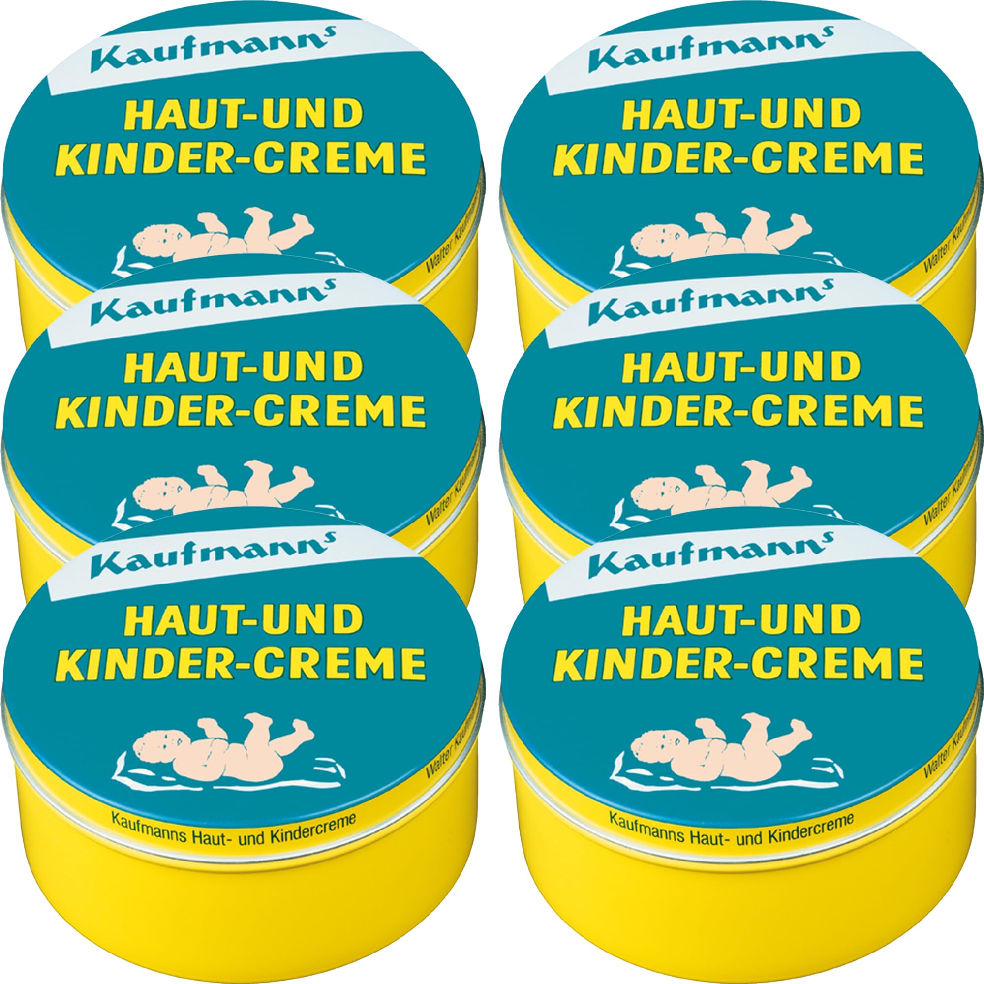 Kaufmanns Haut- und Kindercreme die optimale Pflegecreme für sensible und empfindliche Haut Schützt die Haut vor Reizungen und Schmerzen Ganztagescreme für jeden Hauttypen geeignet, 250ml x6