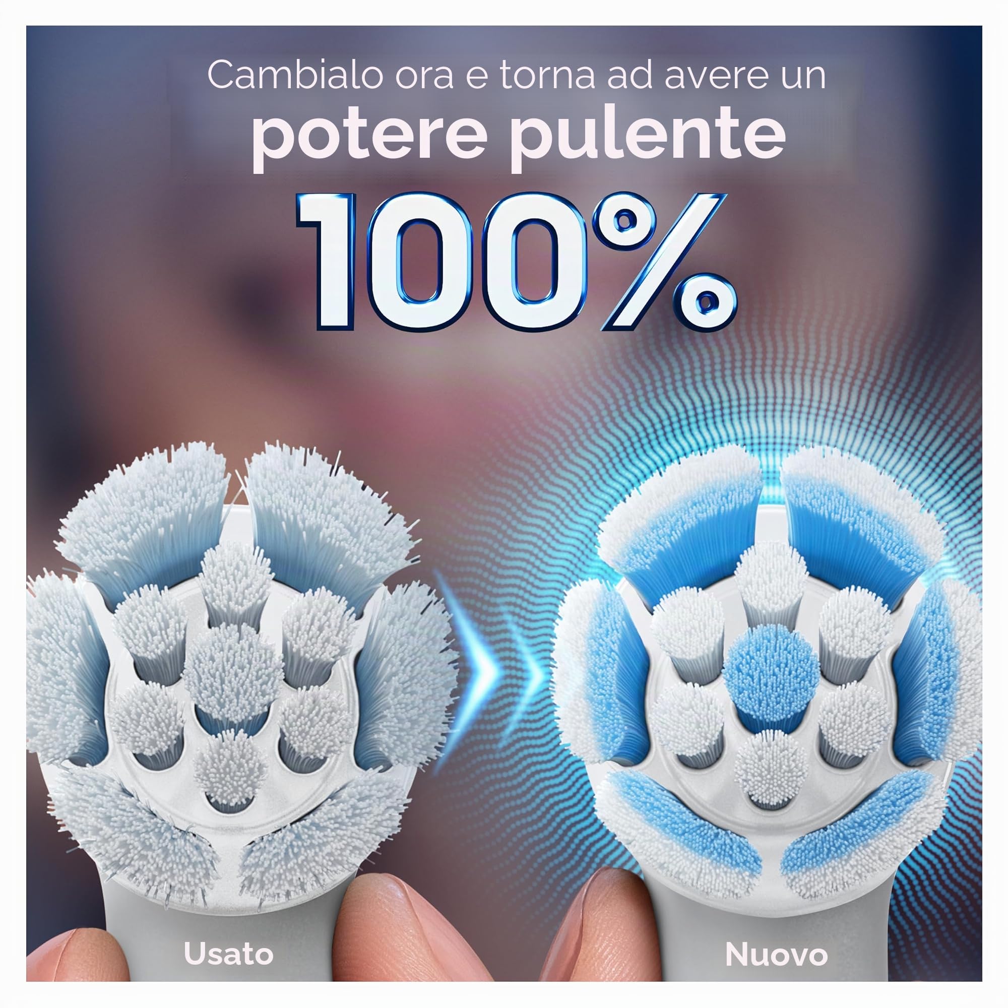 Oral-B Serie iO Gentle Care, testine di ricambio originali rotonde, setole angolate per la rimozione della placca, testina più morbida, per gengive sensibili, progettate per spazzolini elettrici