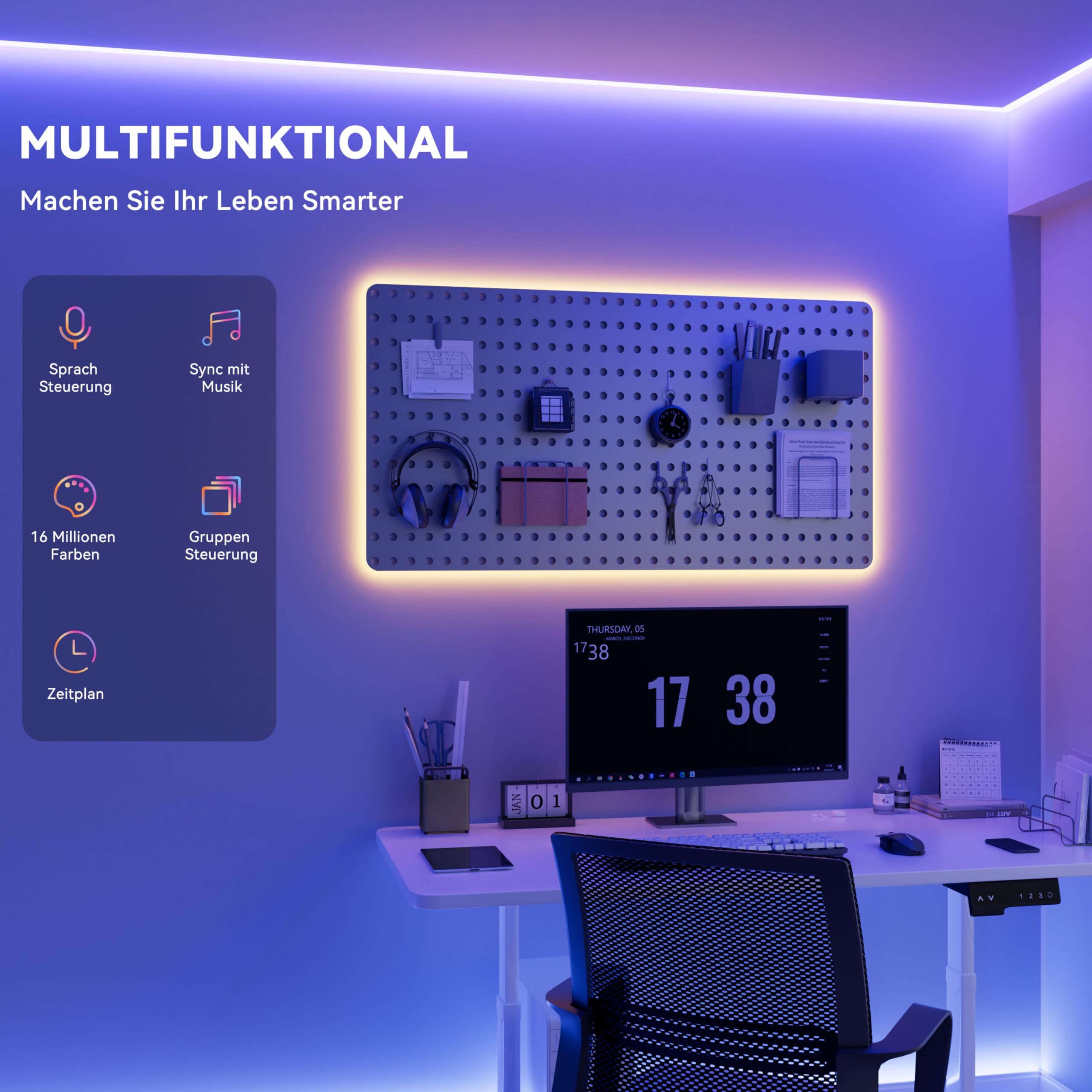 PAUTIX COB LED Streifen RGB 10M,Dimmbares 24V RGB LED Strip Light Selbstklebend,WIFI Funktioniert mit Alexa/Google Assistant/Tuya Farbe Wechselndes LED Band für Spielzimmer,Party DIY Dekoration