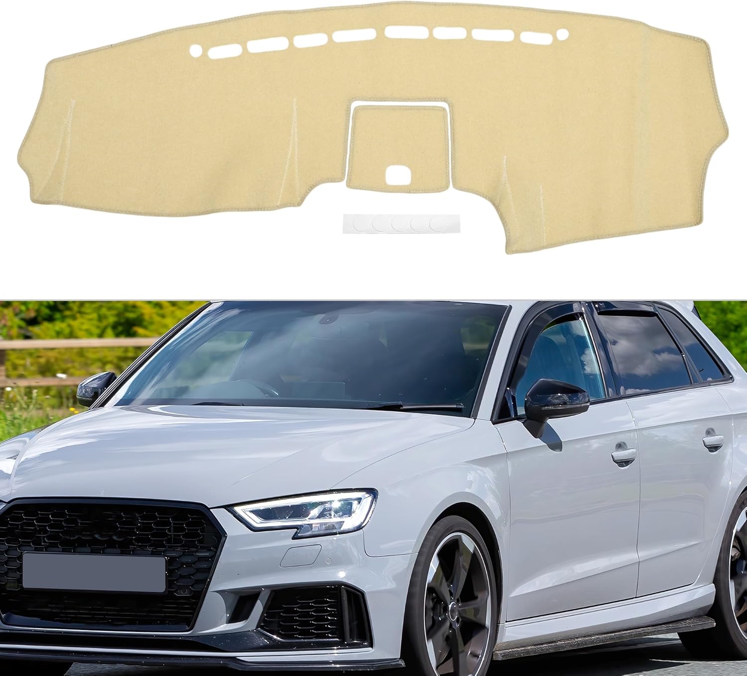 Interior Dash Cover for Hyundai Santa Fe 2007-2012 Non-Slip Dashboard Carpet Mat Polyester Silicone