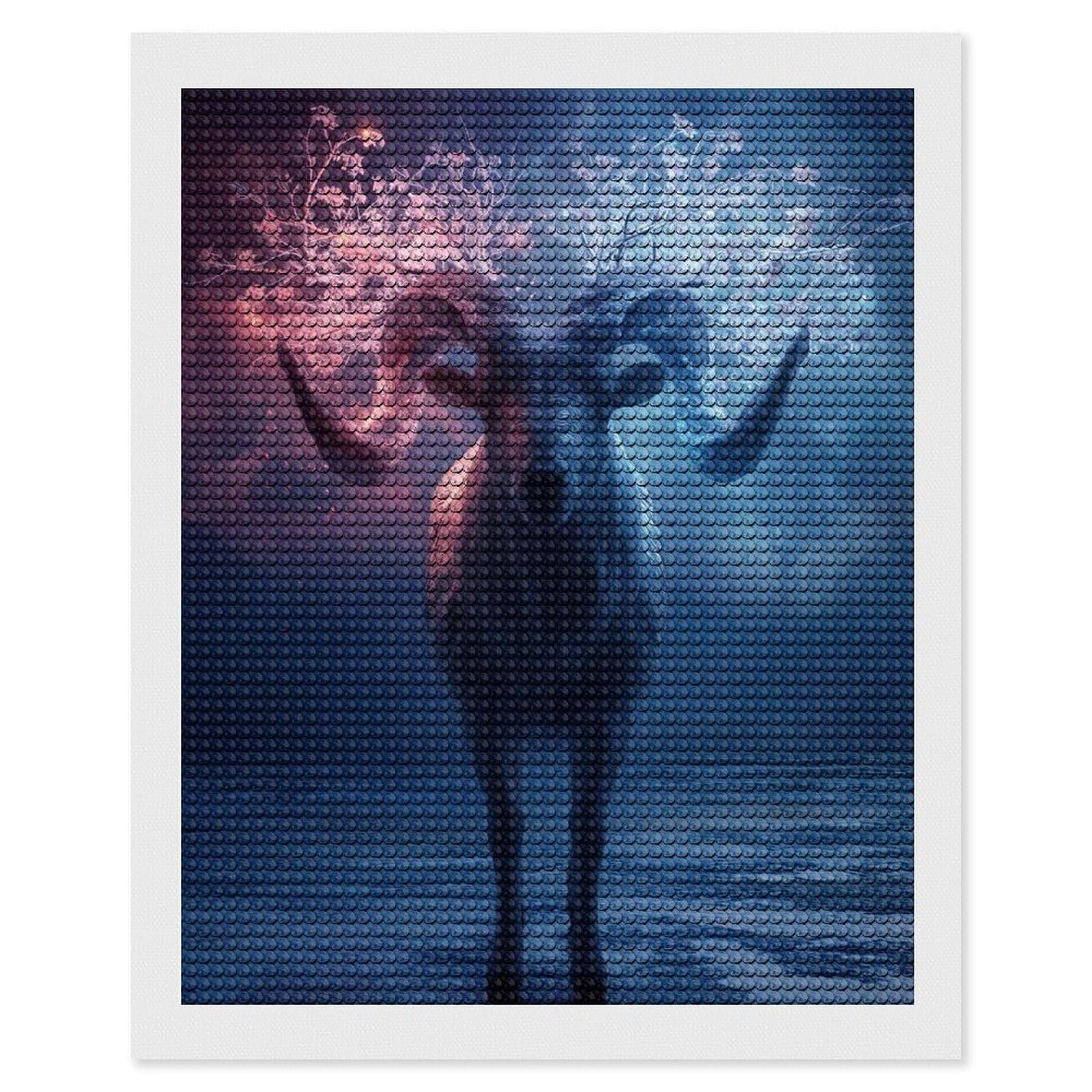 Junmoney Fantasy Ram with Floral Antlers Diamond Painting Kit 16"x20", Easy Handmade Project, Easy to Enjoy, Aesthetic Room Decor, Christmas Gift