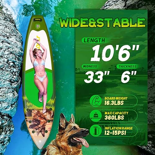 Miniatura 11 de FunWater Stand Up Paddle Board Ultra-Light Inflatable Paddleboard with SUP Accessories for Adults & Youth of All Skill Levels