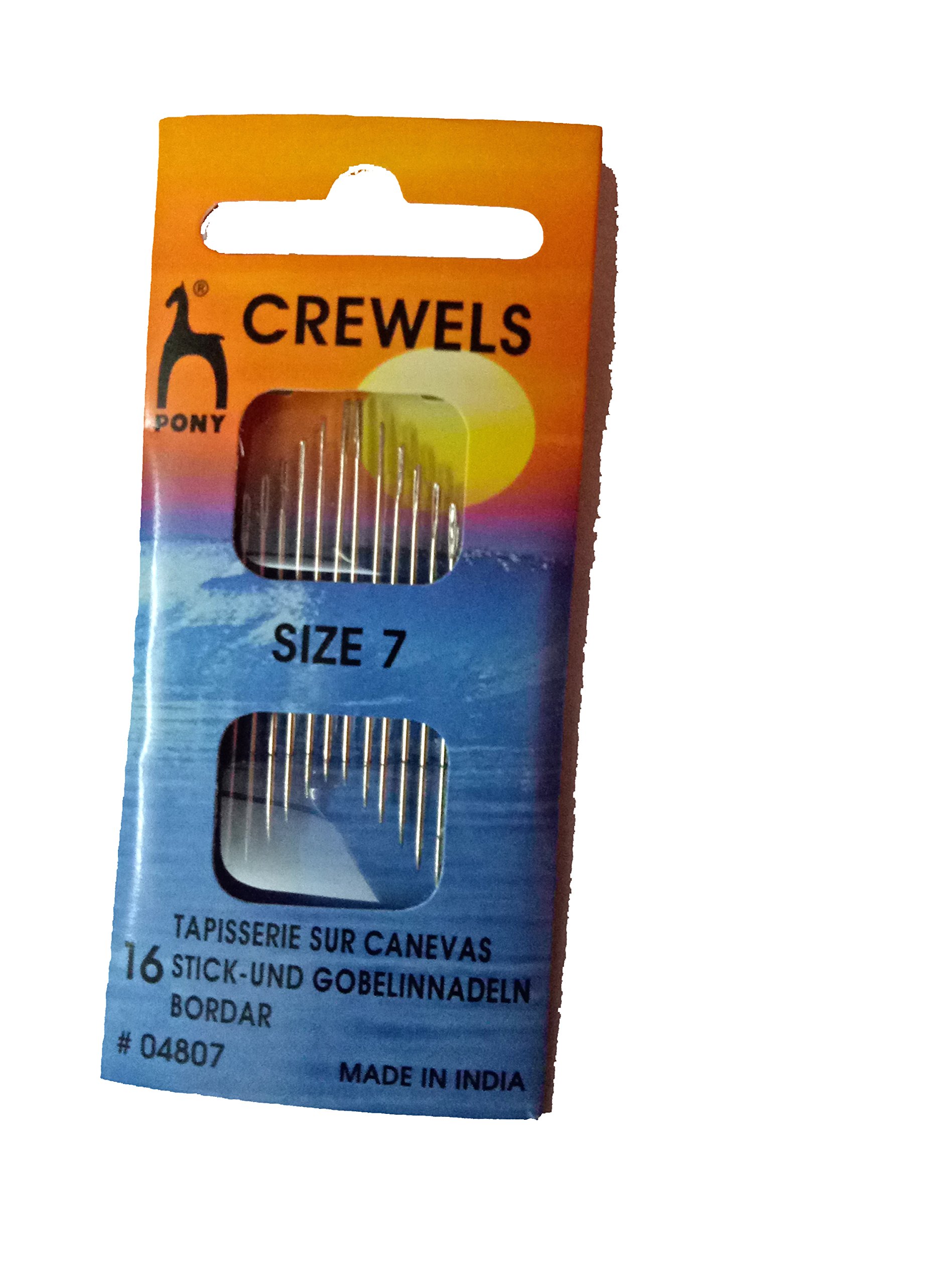Pony Long Point Needles ( Long Hole) Crewel Size No 7 & 8 , 16 Needles In One Card, Set of 2 Each-picture-0