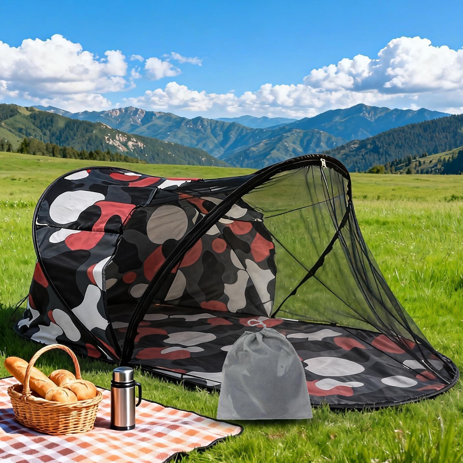 Moustiquaire de Camping Tente Pliante Respirante à Ouverture Rapide | Filet de protection à montage facile Pour sol, intérieur, extérieur, jardin, cour, arrière-cour, maison, ,