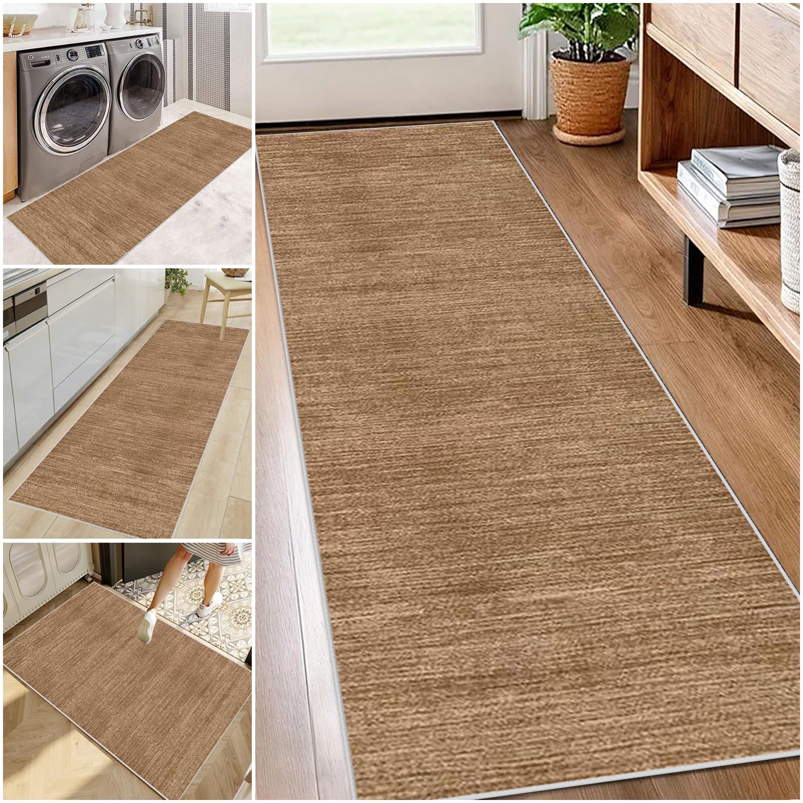 Hallway Runner Rug 90 x 180 cm Non Slip Long Carpet Runner for Kitchen Area Runner Rugs Washable Kitchen Runner Mat Narrow Rugs Low Pile Rugs Runner for Hallway, Entryway, Bedroom, Laundry Room
