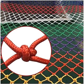 HXRW Climbing Net for Kids Outdoor Rope Ladder Net Colorful Safety Protective Net for Banister Guards Kids Playground&Playground Sets for Backyards (Size : 3 * 3m(9.9 * 9.9ft))
