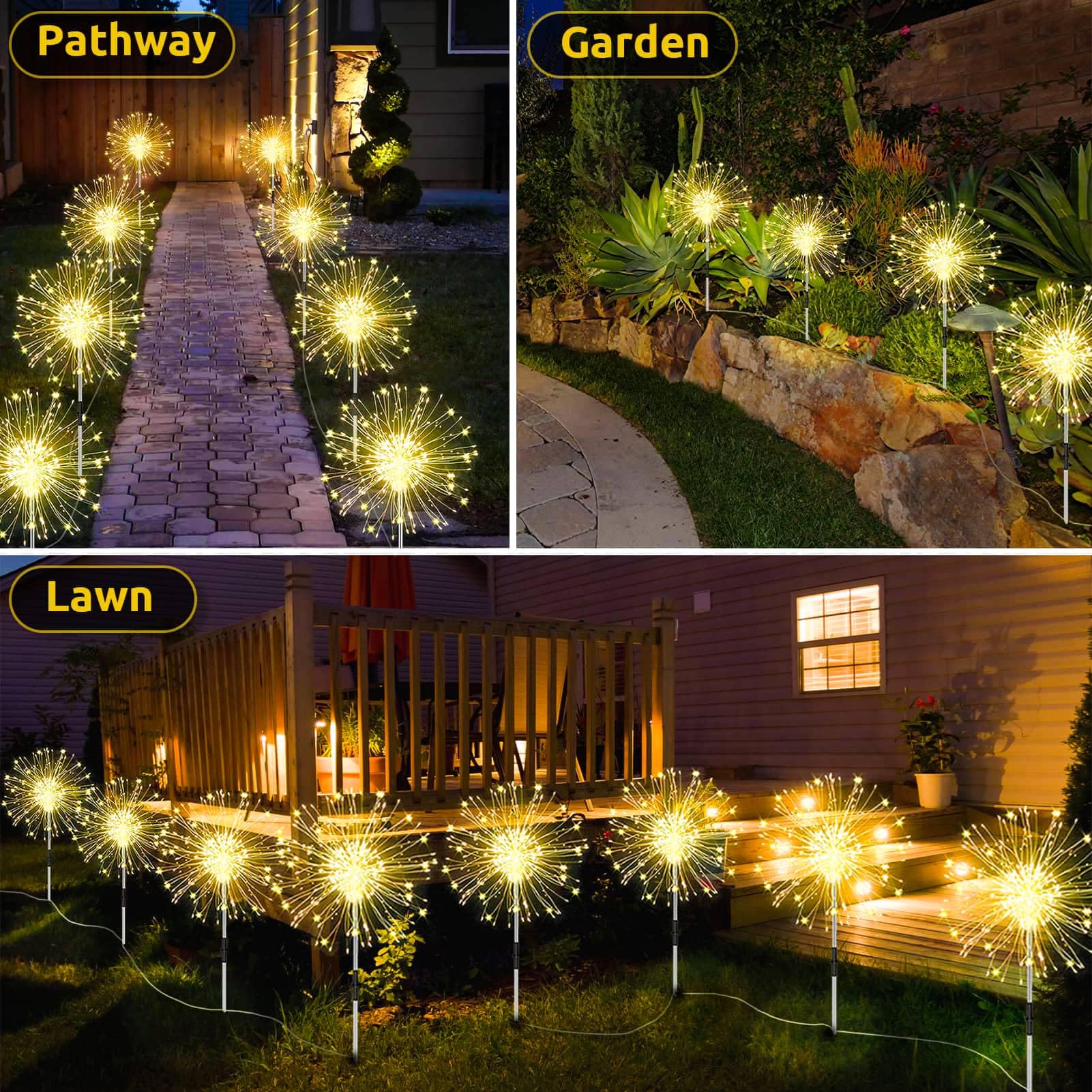 Solar-Gartenlichter – 6 Stück Mit 150 LEDs & 8 Modi Für Terrasse & Balkon