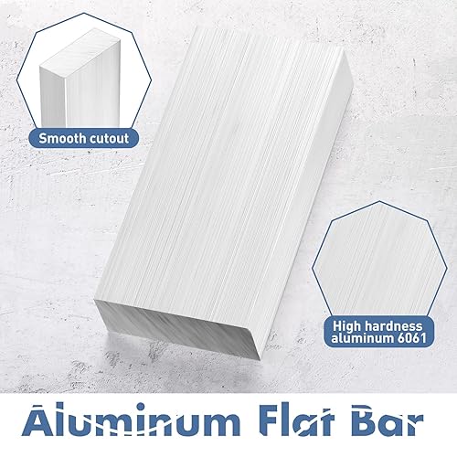 Miniatura 3 de 5 unids 1 '' x 2 '' barra cuadrada de aluminio 4 '' de largo 6061 placa de uso general Bloque de aluminio T6511 barra plana de aluminio para fresado
