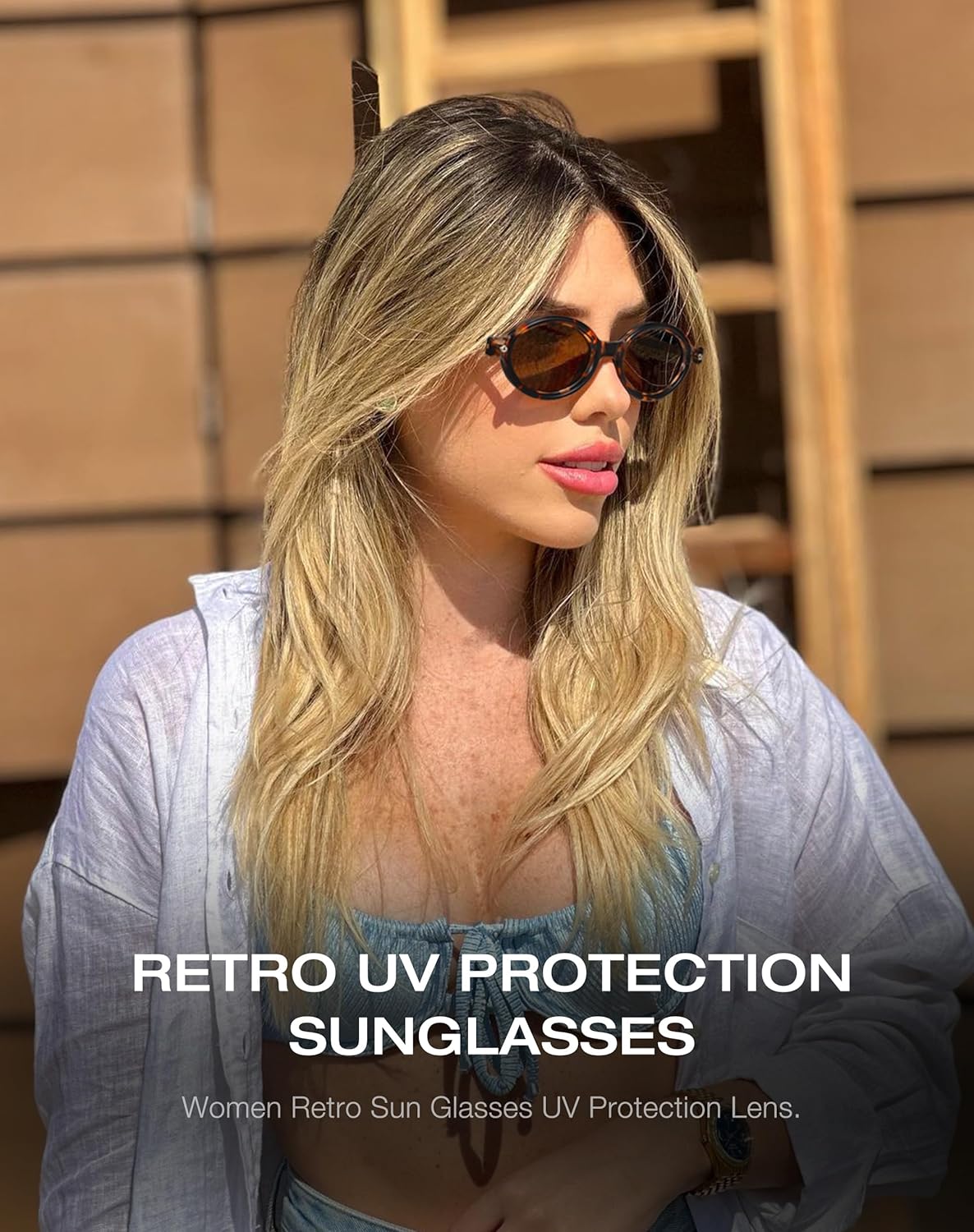 Retro Oval Sunglasses for Women,Trendy Small Narrow Vintage Round Shades UV400 - Image 2