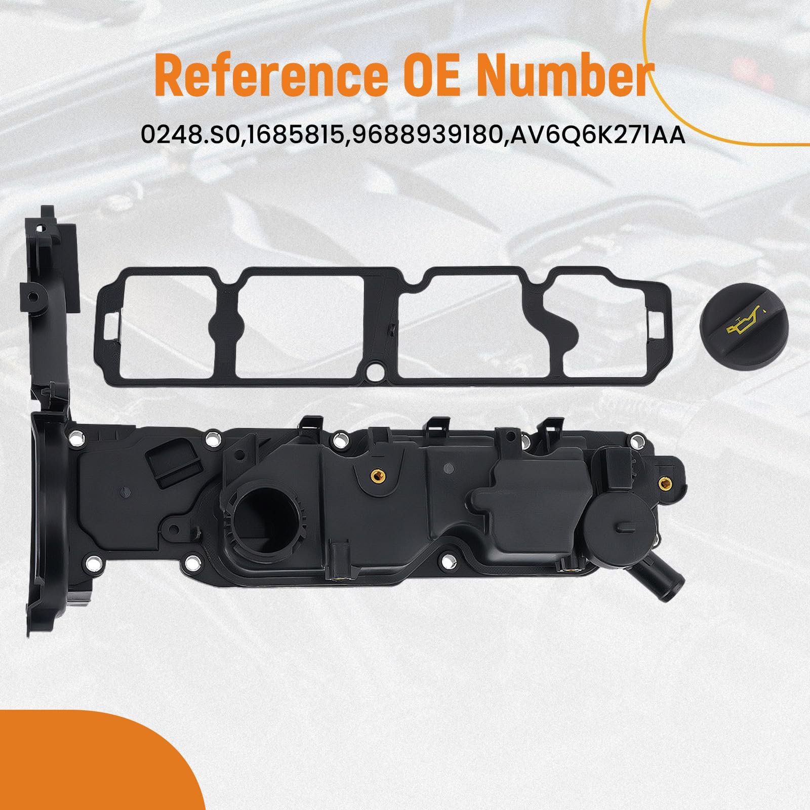 maXpeedingrods AV6Q6K271AA Ventildeckel Zylinderkopfhaube für Berlingo C3 C4 C5 DS3 DS4 DS5 Jumpy, für Peugeot 207 208 308 4008 5008 Expert 1,6 l