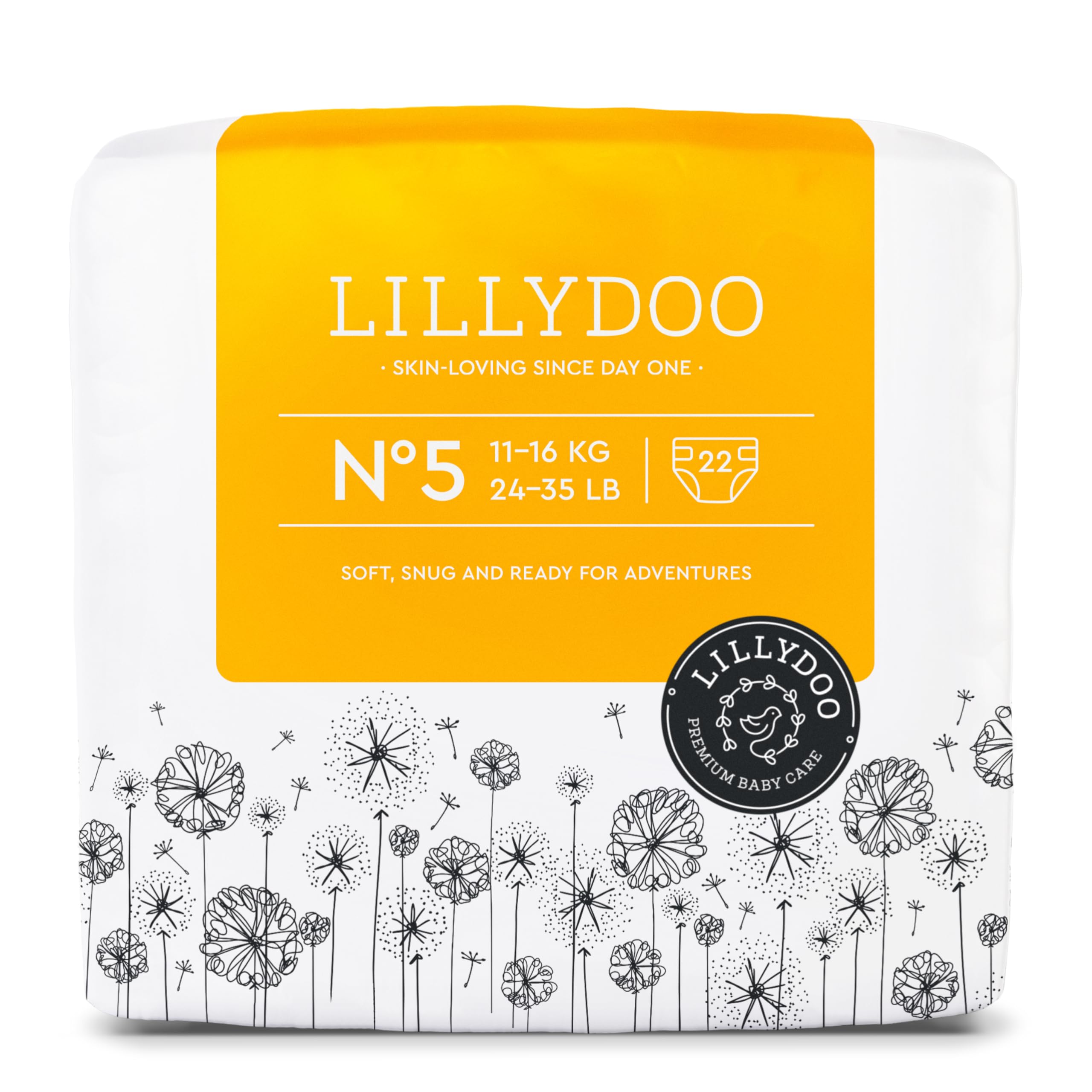 Pañales LILLYDOO delicados con la piel - talla 1 (2+ kg), caja de medio mes (72 unidades), protección contra fugas, suaves, sin perfumes ni lociones y dermatológicamente probados — view 22