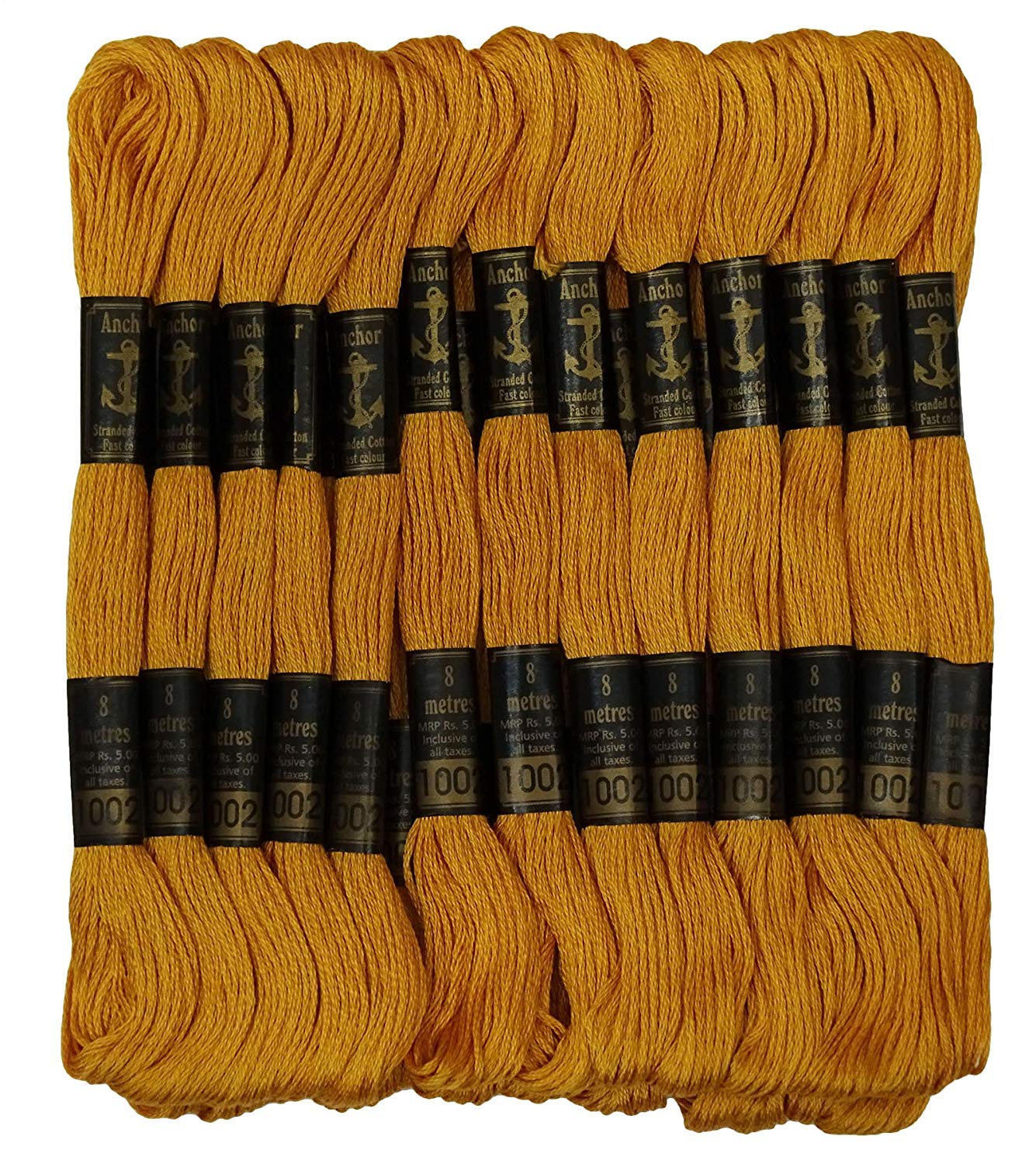 Bhavya Enterprises Anchor Cross Stich/Long Stich Embroidery Cotton Threads, Pack of 10, 8 Mt Each Skeins (Mustard Yellow)-image-12