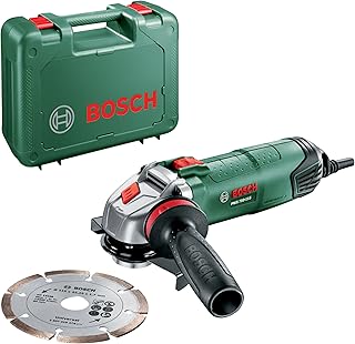 Bosch Home and Garden 06033A2401 PWS 750-115 Smerigliatrice Angolare, Sistema Dust Protection, Valigetta, 750 W