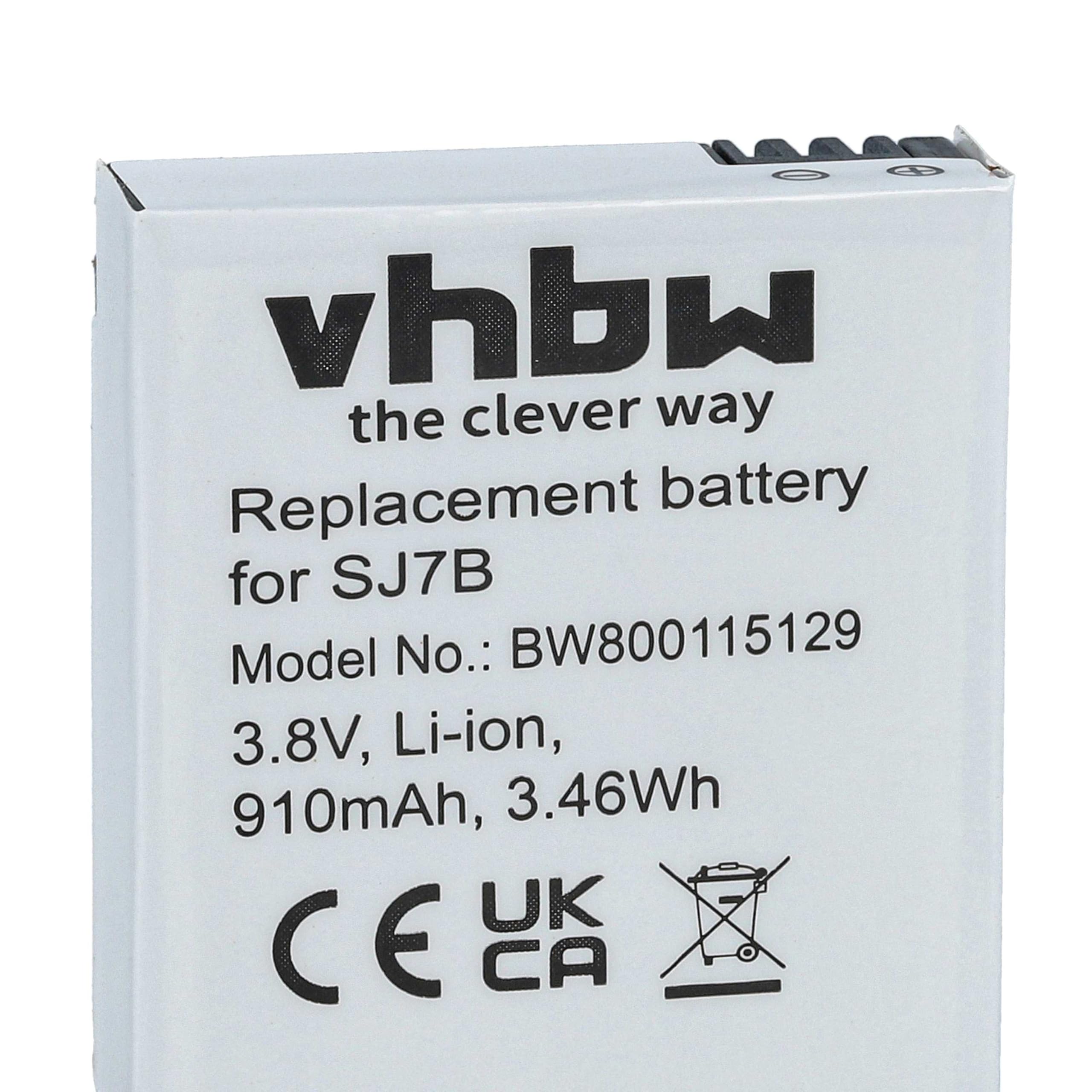vhbw 2x batteria compatibile con Sjcam SJ7 Star videocamera camcorder (910mAh, 3,8V, Li-Ion)