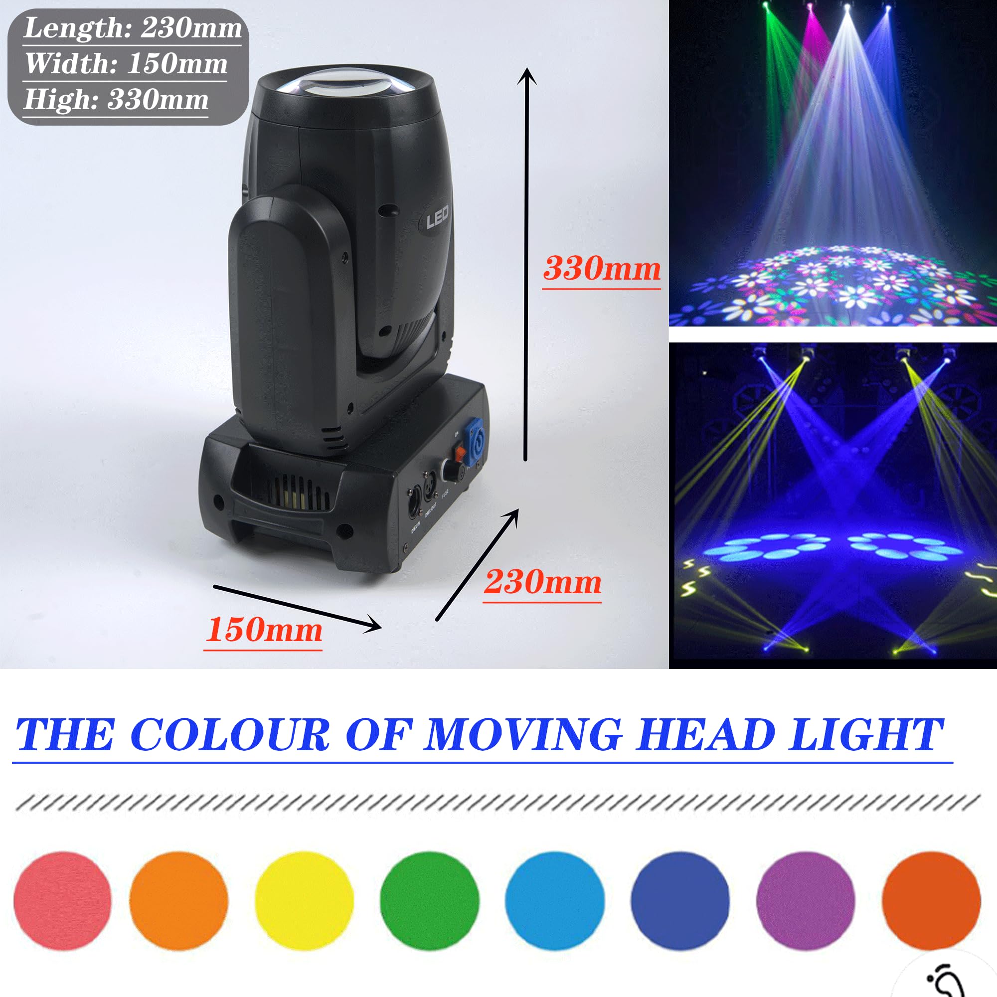 Amazon.co.jp: LED移動ヘッドライトRGBWビームライトDMX付きライブ