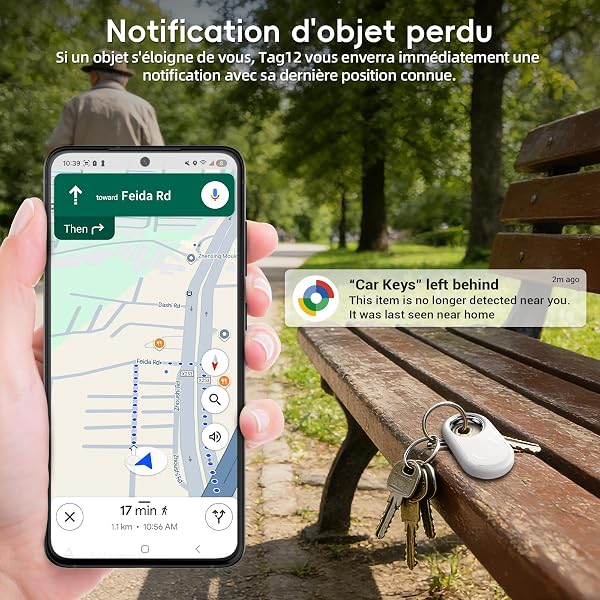 Tag Android Traceur de clés Android, Air Tracker Android, air tagg Compatible avec Google Find My Device, Convient pour clés, Portefeuilles, vélos et valises (4 pièces) - 4