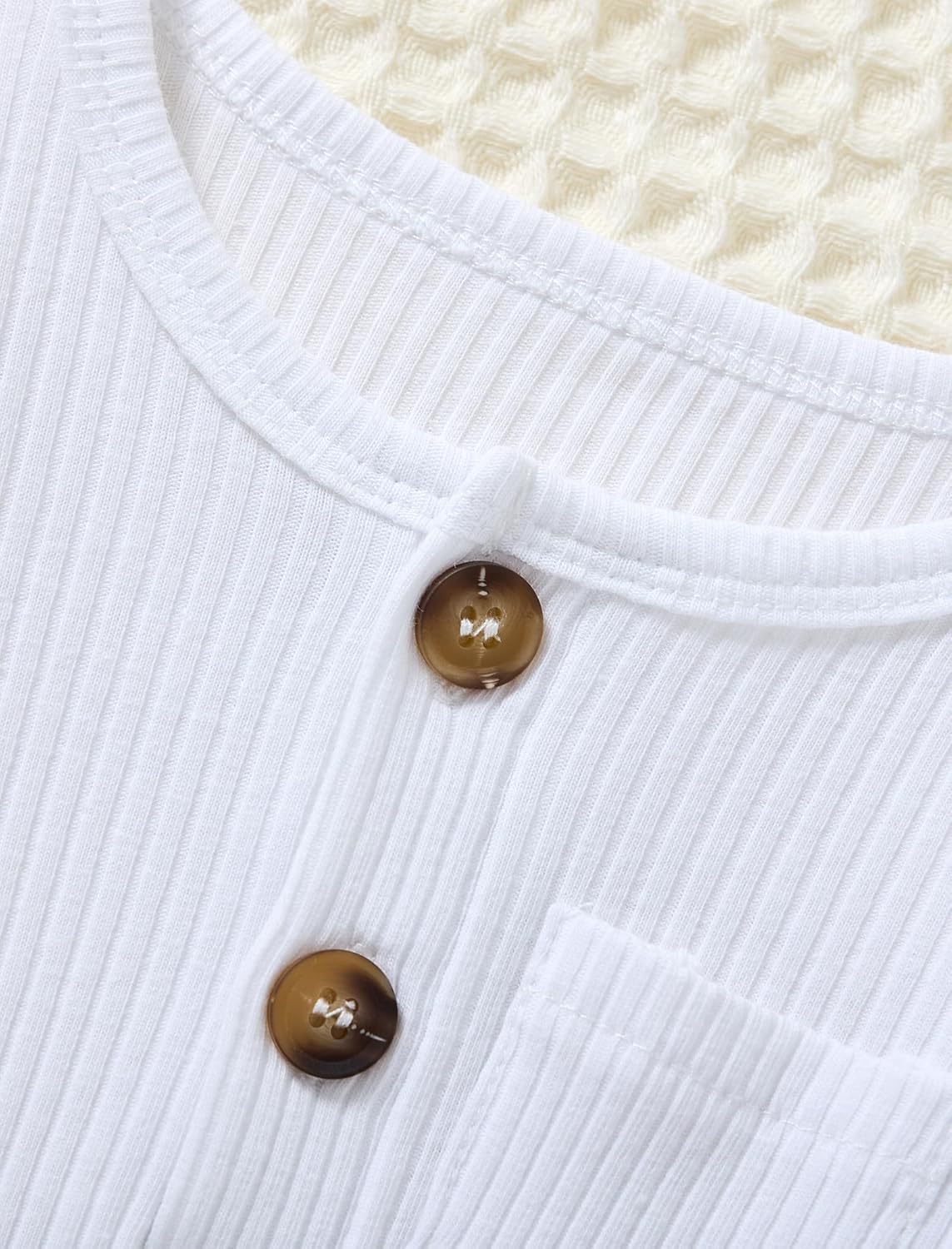 Newborn Baby Boy Girl Clothes Infant One Piece Rompers Solid Ribbed Knit Hat Long Sleeve Clothing Set - Image 3