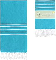 Vista 55 de WETCAT Toalla de playa turca de gran tamaño (38"x71") 100% algodón turco, fabricada en Turquía - sin arena, extragrande, ultrasuave, de secado