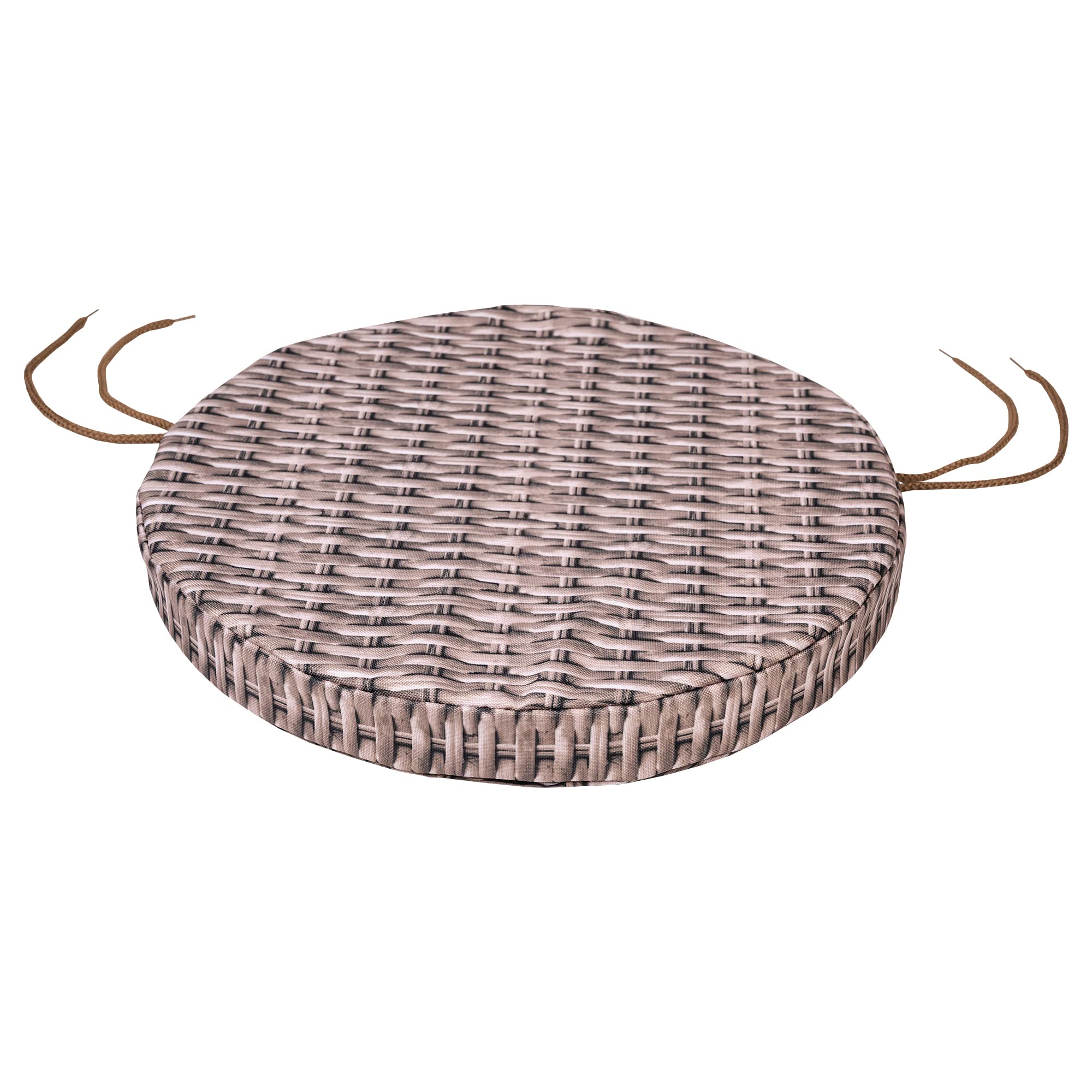 SOFTILLO Round Bistro Circular Chair Cushion with Seat Ties – 35cm, Indoor and Outdoor Furniture Seating, Water-Resistant Polyester, Patio, Kitchen Dining, Lawn & Garden - Wickers