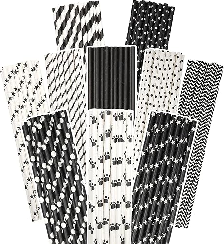 Pajitas de papel dorado para beber pajitas biodegradables desechables a granel (150 paquetes) qiqee