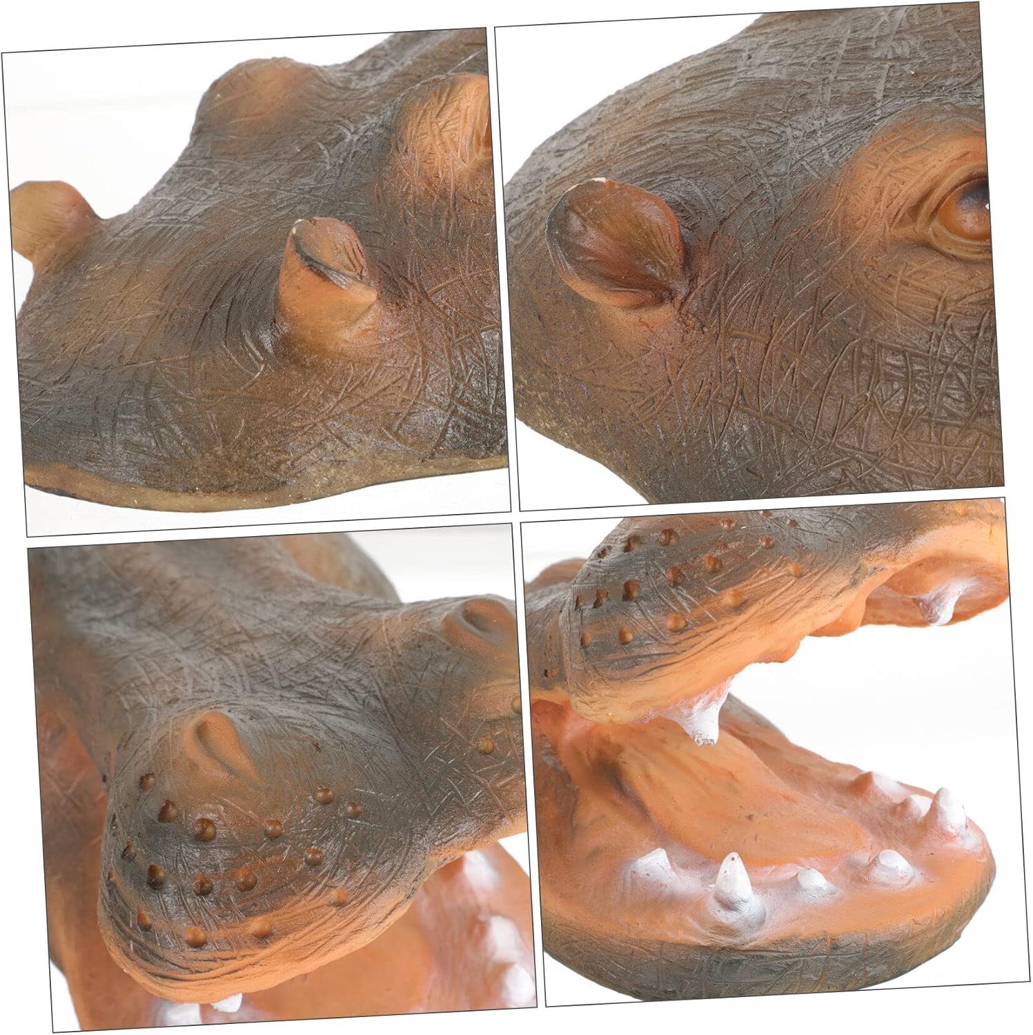 GANAZONO Hippo Head Statue Floating Resin Hippo Garden Figurine Outdoor Pond Decoration Animal Lawn Ornament 10.82X6.10X4.52In