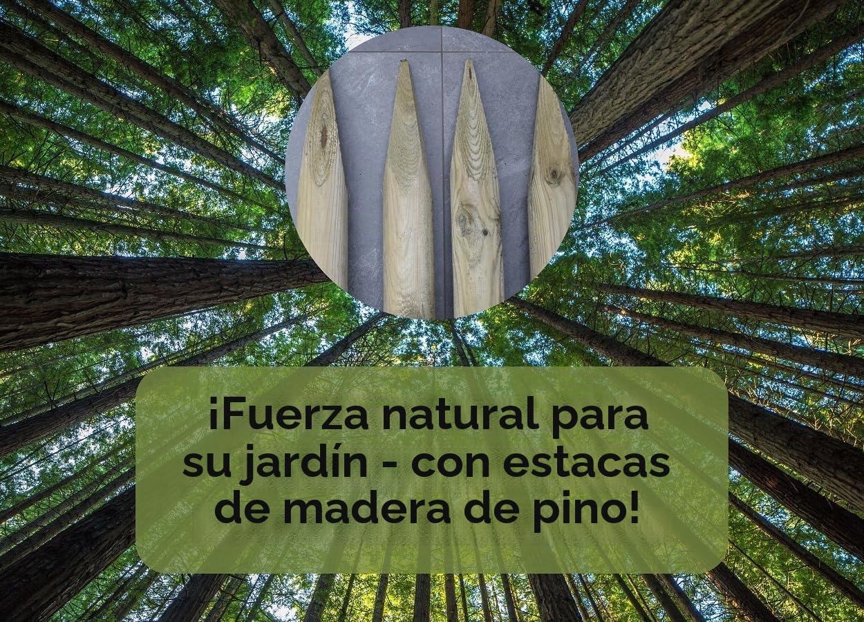 ø 6cm Pack De 4 Estacas De Madera con Punta Largo 240 cm Tutores para Plantas Impregnado Verde Oliva Poste Jardín Madera Natural para Árboles Poste para Valla Piquetas