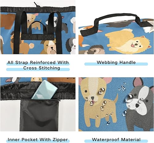 Miniatura 2 de Bolsa de lavandería para perros, mochila organizadora de bolsas de ropa sucia con extra grande y resistente para la universidad, viajes, campamento,