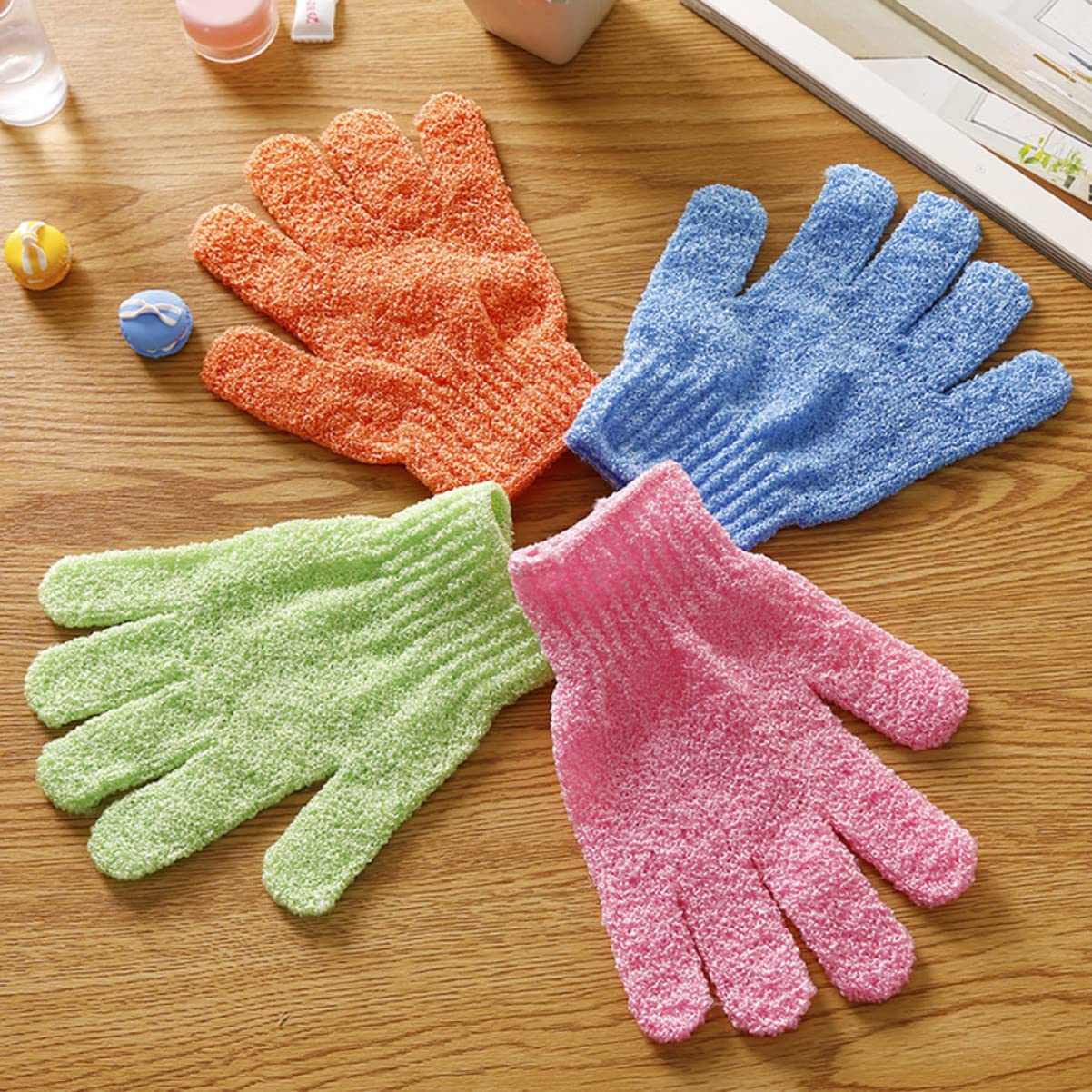 FRCOLOR 15paia Guanti Esfolianti Per Bagno Guanti Scrubber Per e Sauna Design e Doppio Uso Per Uomini Donne