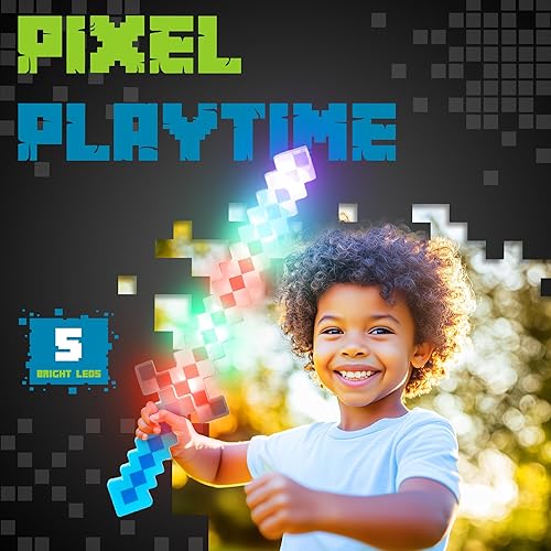 Miniatura 2 de Fun Central - Espada de juguete para niños 2 unidades luz LED 8 bits color azul