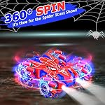 Spider Remote Control Cars for Kids, BoysToys RC Stunt Cars 360°Rotating 4WD Double Sided 2.4Ghz Remote Car with Cool Lights Rechargeable Gifts for Boy Age 3 4 5 6 7 8 9