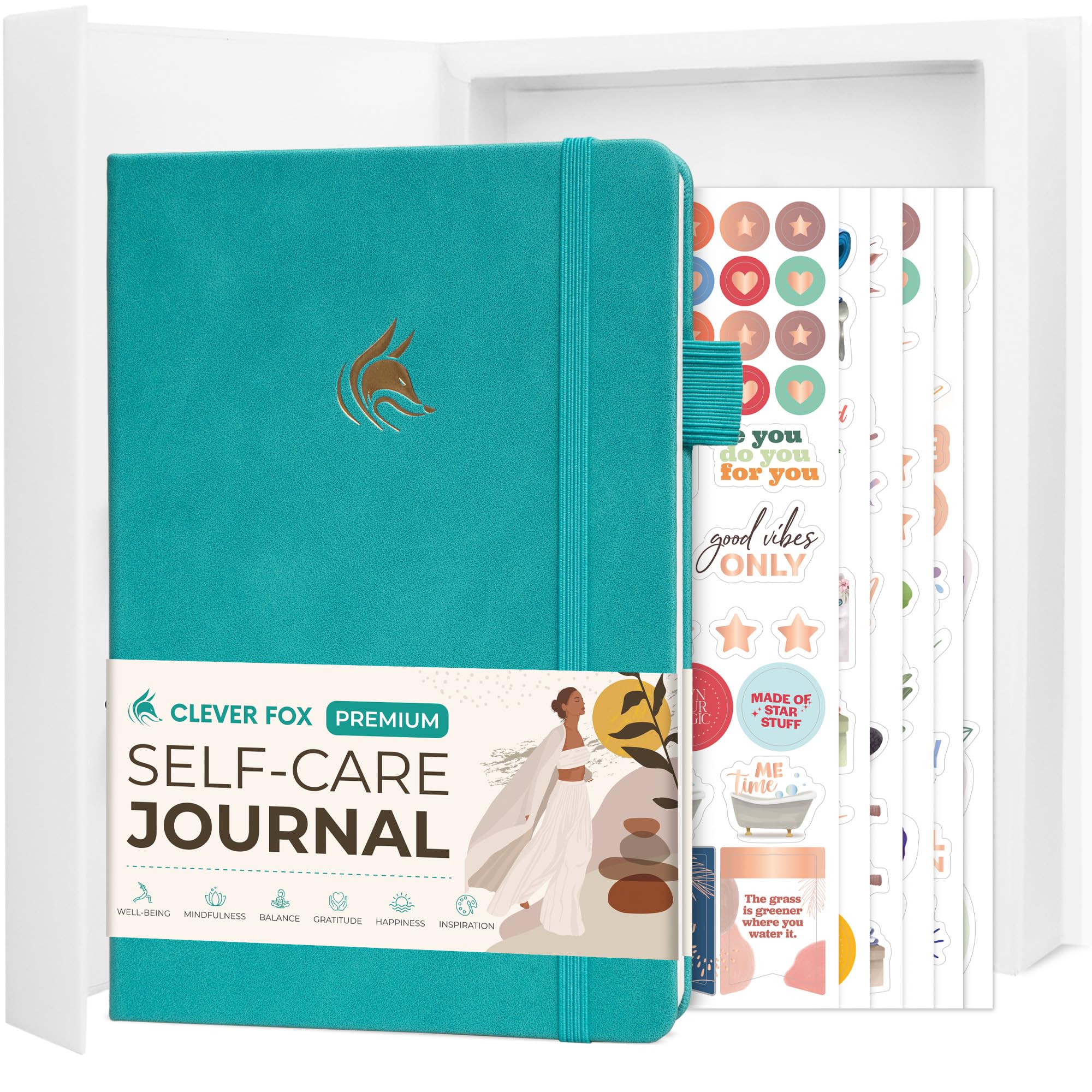 Clever Fox Self-Care Journal Premium, Daily Gratitude & Mental Health Notebook for Women
