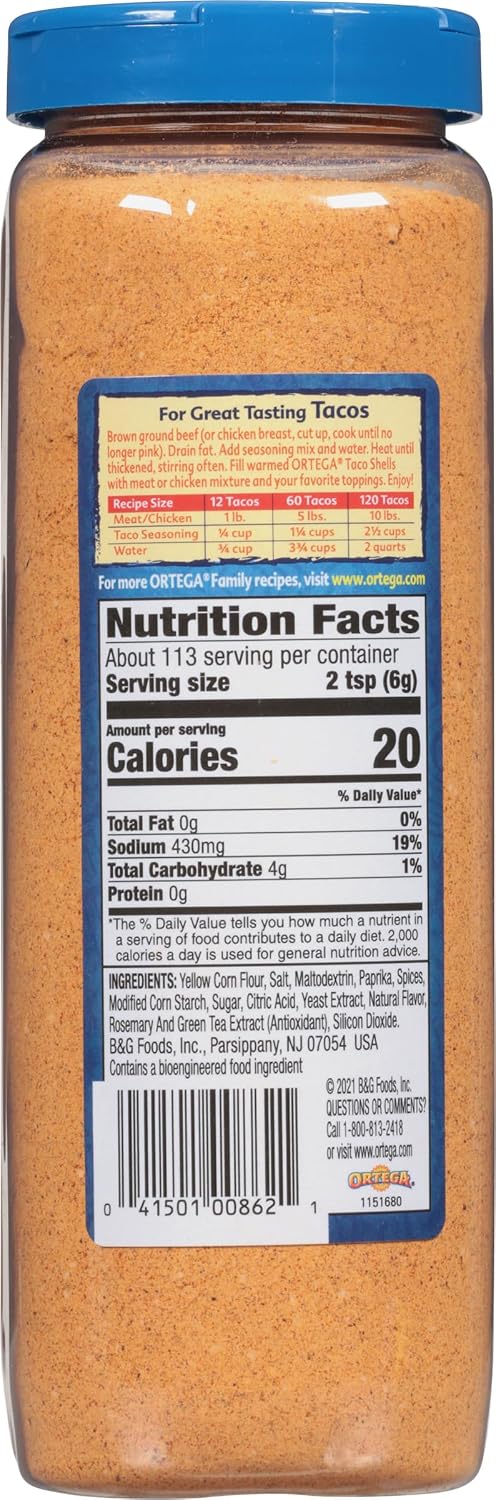 Ortega Seasoning Mix, Taco Seasoning, 24 Ounce (Pack of 6)