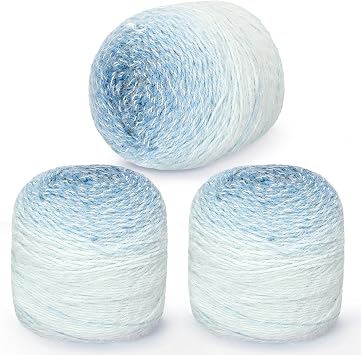 3 Pack Ombre Yarn for Crocheting 240g/7.95oz - 80% Acrylic,20% Nylon