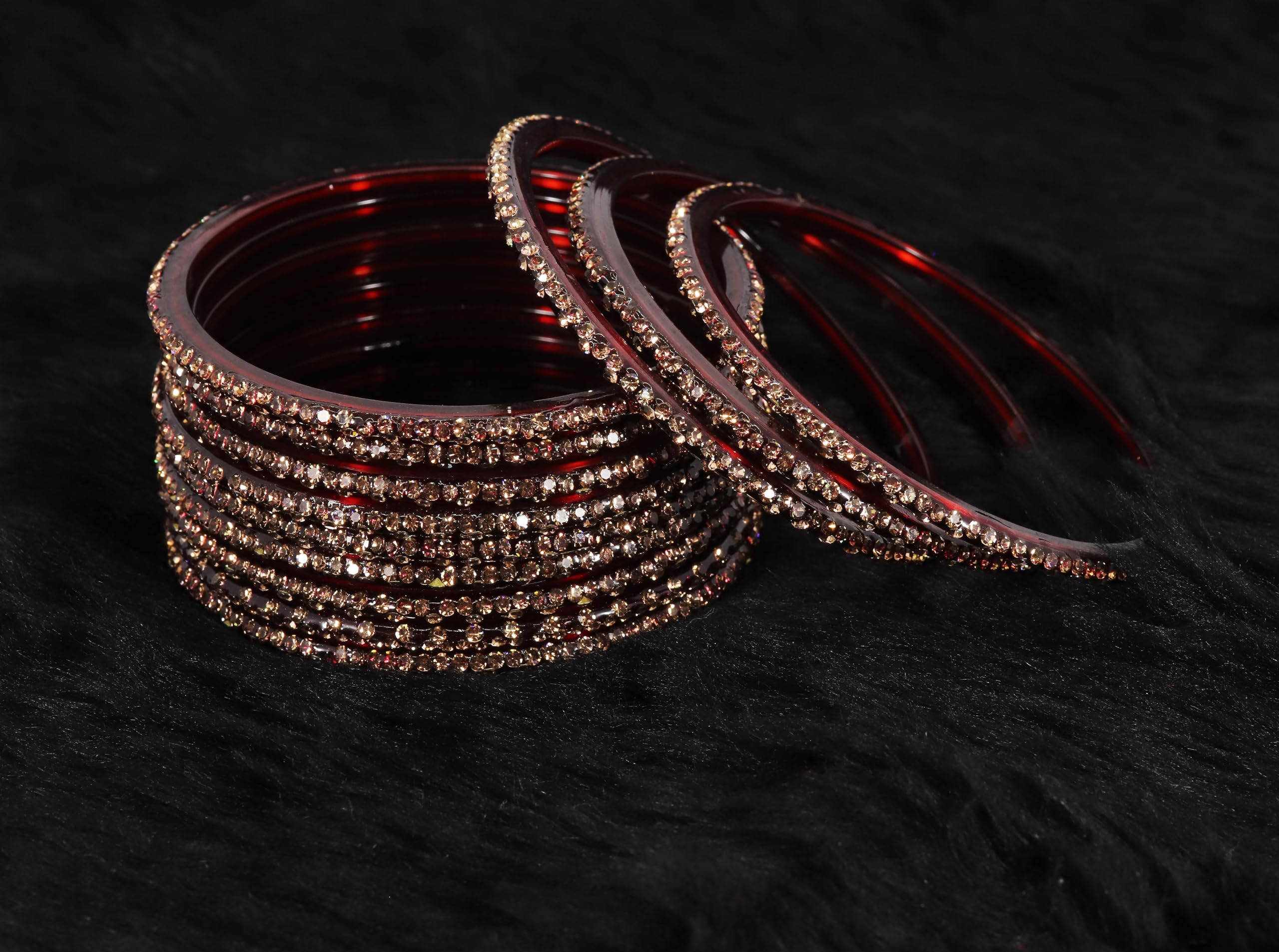 Glass Bangles with Diamond Stone Chudi Set- LV_KS4--2.4