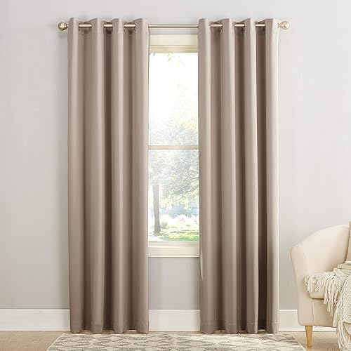 Sun Zero Barrow Energy Efficient Grommet Curtain Panel Pair 54" x 84"