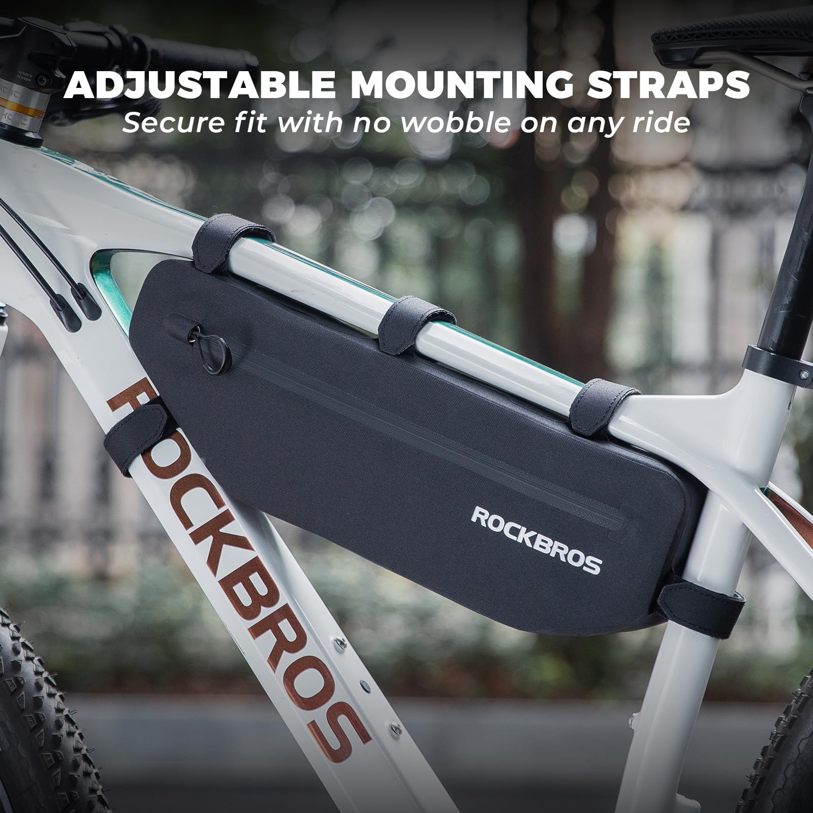 ROCKBROS Sacoche de Cadre Vélo Étanche Cyclisme Sacoches Avant Top Tube VTT Vélo Route Portable Universel Réfléchissant avec Fixation Sangle Amovible Capacité 3L/4L Noir