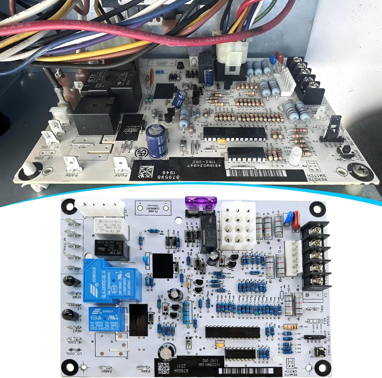 1162-202 1162-83-202 S1-33103010000 Furnace Control Board for Coleman Luxaire 879598 Furnace Control Circuit Board
