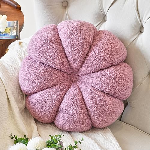Almohada redonda de 17.7 pulgadas, almohadas decorativas de calabaza, cojín de suelo para sofá, cama, sofá, silla, cojín de asiento circular