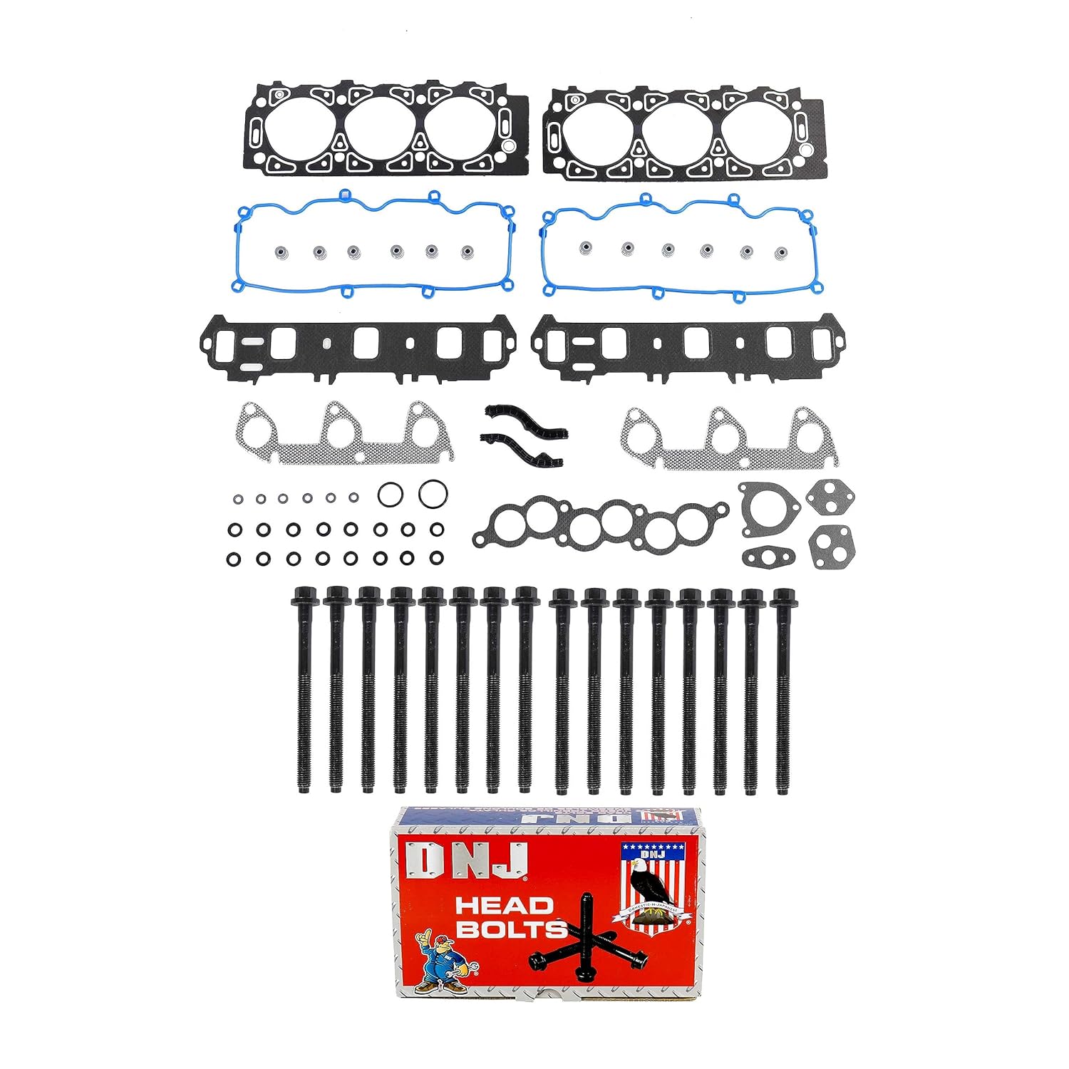DNJ HGB41381 Cylinder Head Gasket Set with Head Bolt Kit for 1998-1999 Ford Taurus 3.0L 2986cc 182cid V6 OHV