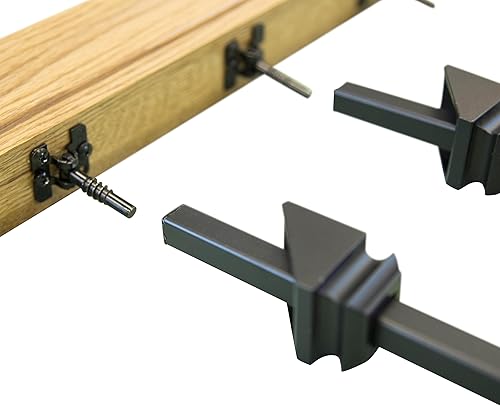 Miniatura 10 de Sección de barandal de escalera DIY, ángulo ajustable, con balustres metálicos negros (doble giro, una cesta)