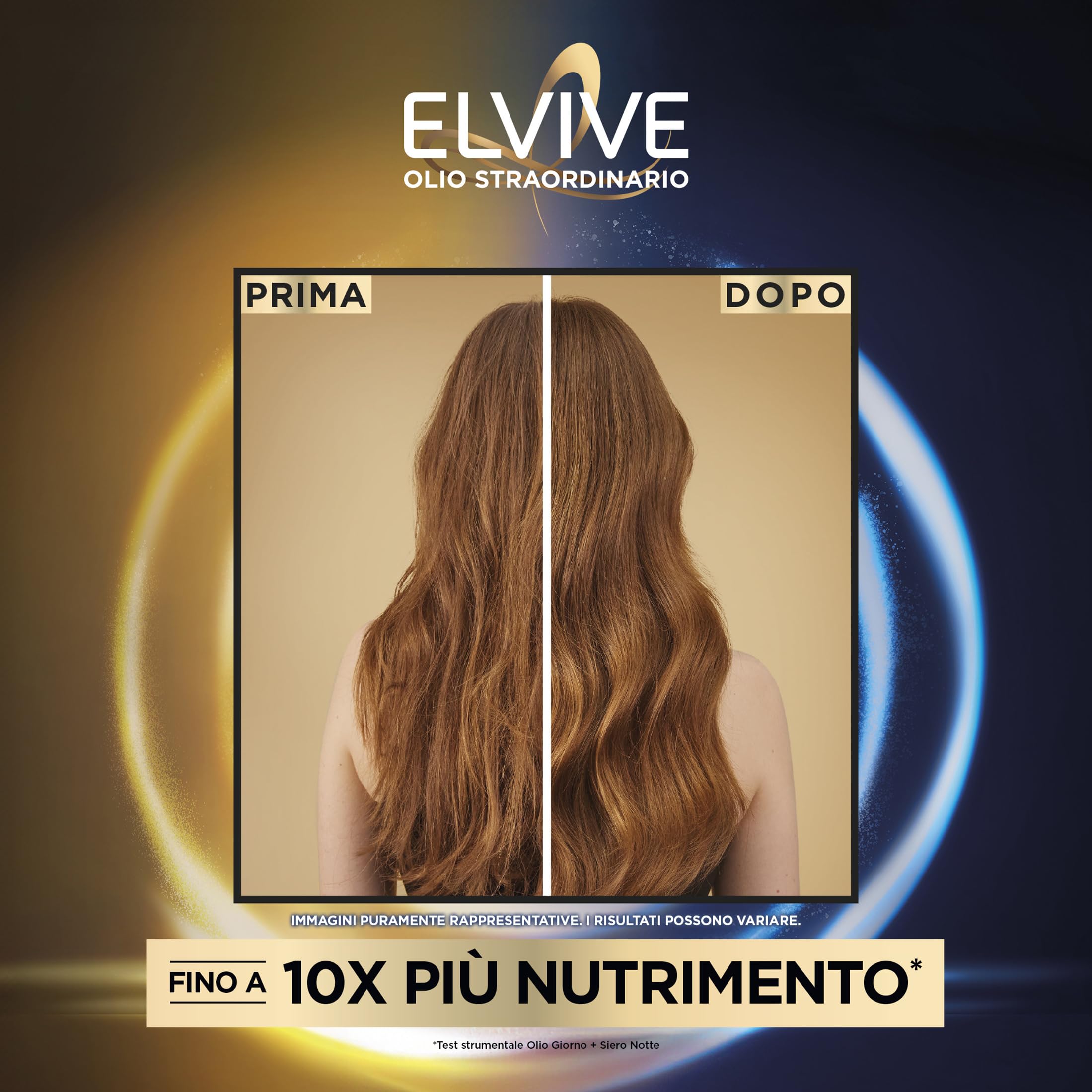 L'Oréal Paris Elvive Kit per Capelli Secchi con Olio Sublimatore del Capello per il Giorno, e Siero Midnight per la Notte, Lucentezza Straordinaria e Nutrimento Intenso, Olio Straordinario