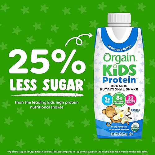 Miniatura 5 de Orgain Batido nutricional de proteínas para niños vainilla 028oz de proteínas 22 vitaminas y minerales frutas y verduras sin gluten sin soja sin OMG