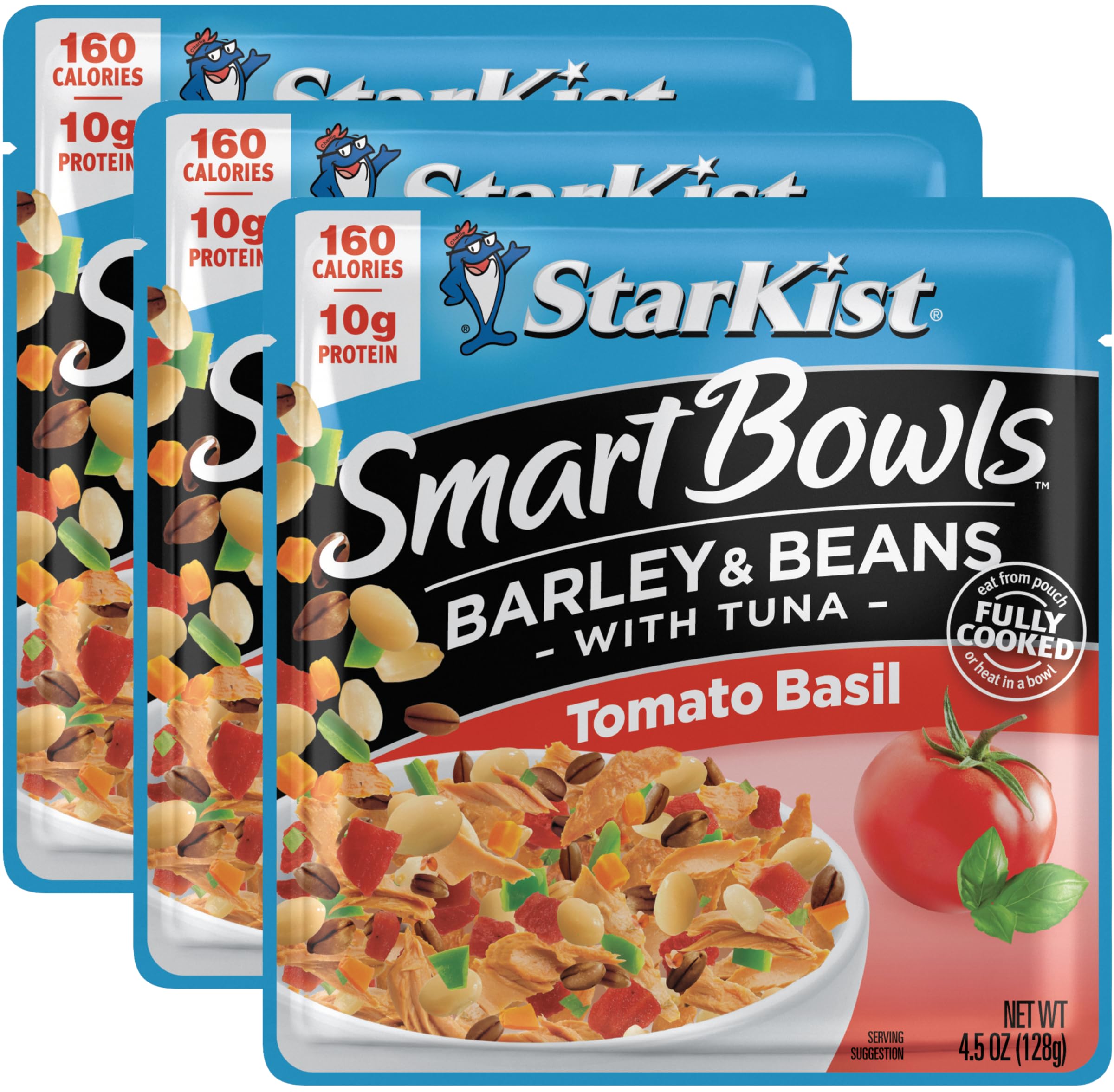 Starkist Smart Bowls, Tomato Basil Barley & Beans Tuna, 4.5 oz (Pack of 3) with By The Cup Mood Spoons