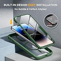 Vista 444 de Miracase - Funda magnética para iPhone 13 Pro Max de 6.7 pulgadas (compatible con MagSafe), transparente, completo, protector de pantalla de vidrio