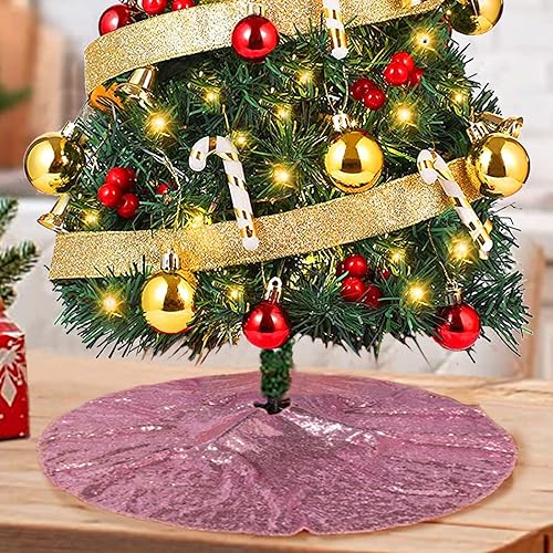 ShinyBeauty - Faldón de árbol de Navidad de 21pulgadas de diámetro, con lentejuelas, para decoración de Navidad