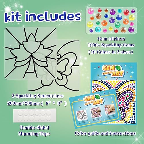 Miniatura 9 de WAHFNG Gem Art, kit de pintura de diamantes para niños, haz tus propios llaveros y atrapasoles  Artes y manualidades para niñas y niños de 6 a 12