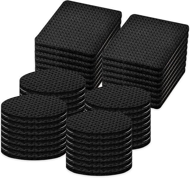 Non Slip Furniture Pads - 60 Pieces Self Adhesive Rubber Feet Pads Furniture Grippers Chair Leg Pads - Anti Scratches Furniture Feet Protectors for Hardwood Floors
